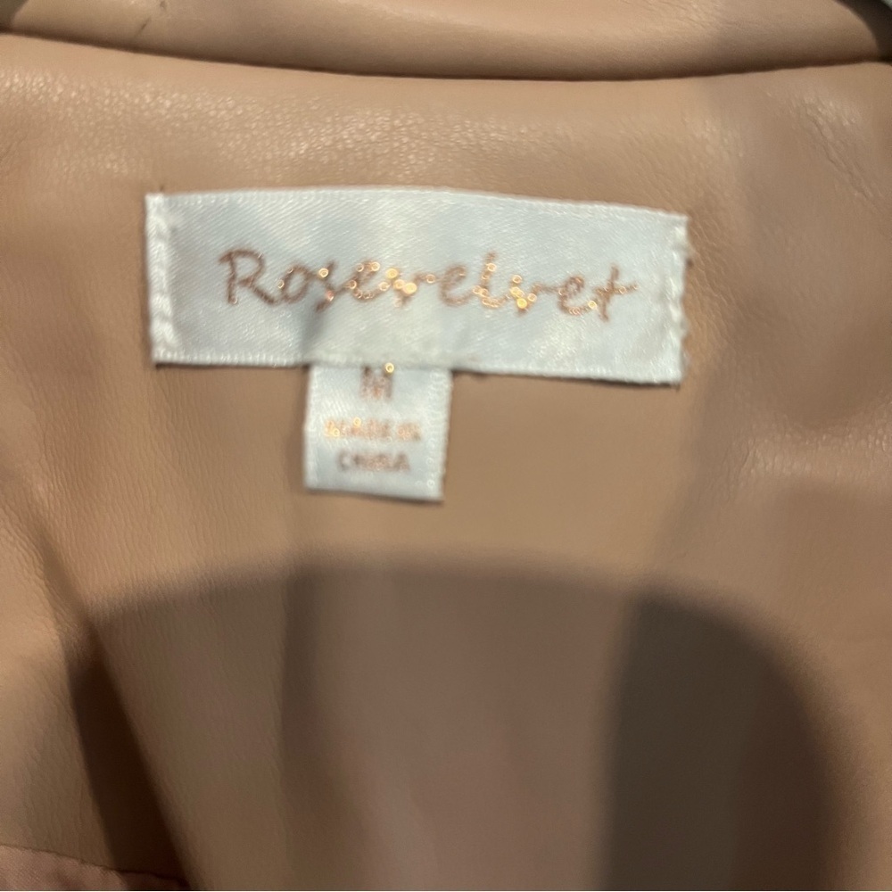 Rosevelvet Taupe Faux Leather Blazer Medium - Picture 7 of 16